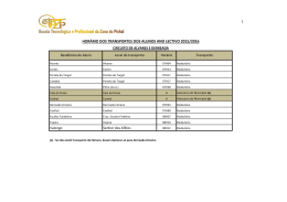 hor&aacute;rio dos transportes dos alunos ano lectivo 2015/2016