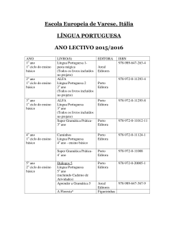 Escola Europeia de Varese, It&aacute;lia L&Egrave;NGUA PORTUGUESA ANO