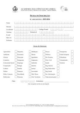 Ficha de Inscri&ccedil;&atilde;o - Academia das Ci&ecirc;ncias de Lisboa