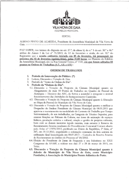 GAlA NOVA DE AsstMsLsAMuN&acirc;clPAL V