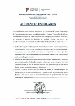 Acidentes Escolares e Manuais Escolares