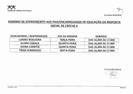 Hor&aacute;rios dos Servi&ccedil;os (Secretaria, Atendimento a Pais, etc)