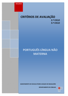 Português Língua Não Materna - Agrupamento Escolas Pedro