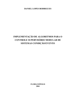 implementa&ccedil;&atilde;o de algoritmos para o controle supervis&oacute;rio modular