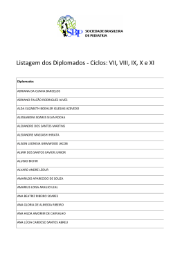 Listagem dos Diplomados - Ciclos: VII, VIII, IX, X e XI