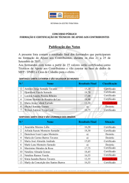 (nota final apos reclama&ccedil;&atilde;o) - Dire&ccedil;&atilde;o Nacional de Receitas do