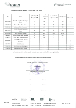 Sele&ccedil;&atilde;o do hor&aacute;rio Nr70