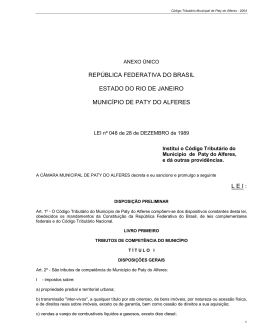 C&oacute;digo Tribut&aacute;rio do Munic&iacute;pio de Paty do Alferes