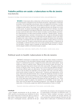 Trabalho político em saúde: a tuberculose no Rio de Janeiro
