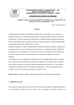 1 AGRICULTURA FAMILIAR, POL&Iacute;TICAS P&Uacute;BLICAS e