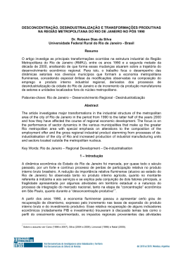 desconcentra&ccedil;&atilde;o, desindustrializa&ccedil;&atilde;o e