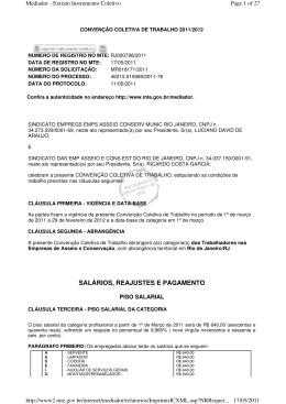 SAL&Aacute;RIOS, REAJUSTES E PAGAMENTO - Seac-RJ