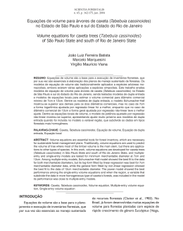 Equa&ccedil;&otilde;es de volume para &aacute;rvores de caxeta (Tabebuia