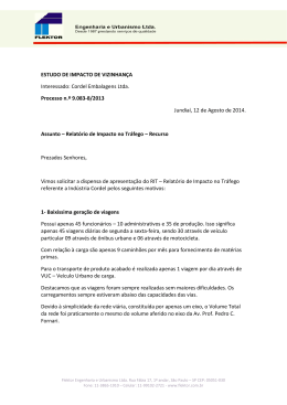 ESTUDO DE IMPACTO DE VIZINHAN&Ccedil;A Interessado: Cordel