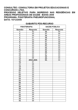 Gabarito de Residência Pneumofuncional 2009