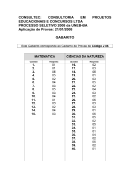 Gabarito do 2&ordm; dia