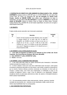 A COOPERATIVA DE CREDITO DE LIVRE ADMISS&Atilde;O DA ZONA