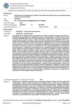 Governan&ccedil;a em Cooperativas de Cr&eacute;dito