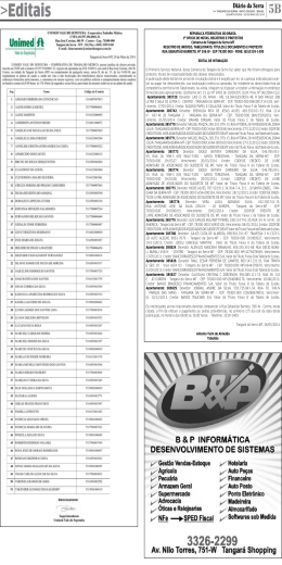 Editais - Di&aacute;rio da Serra