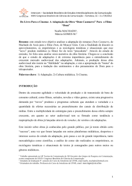 Do Livro Para o Cinema: A Adapta&ccedil;&atilde;o da Obra &ldquo;Dom