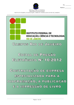 Edital nº 102012 - Serviço de publicação e impressão de livro