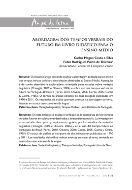 Abordagem dos tempos verbais do futuro em livro did&aacute;tico para o