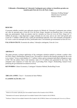 Utilizando a Metodologia de Valora&ccedil;&atilde;o Contingente para