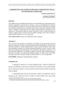 a import&acirc;ncia do &aacute;udio-livro para o deficiente visual no estudo de