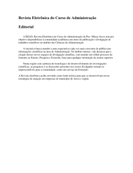 Revista Eletr{nica do Curso de Administraomo Editorial