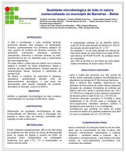 Qualidade microbiol&oacute;gica do leite in natura comercializado no