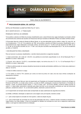 Di&aacute;rio oficial do dia 06/08/2013 PROCURADOR