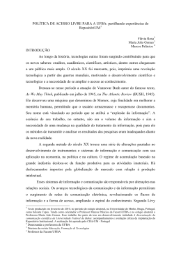 POLTICA DE ACESSO LIVRE PARA A UFBA: partilhando