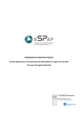 PROGRAMA DE CONCURSO P&Uacute;BLICO Acordo Quadro