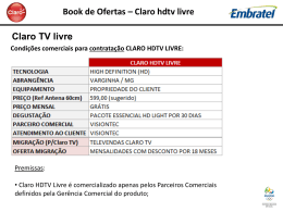 Book de Ofertas – Claro hdtv livre Claro TV livre