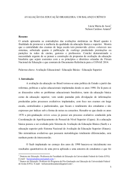 AVALIAÇÃO DA EDUCAÇÃO BRASILEIRA: UM BALANÇO