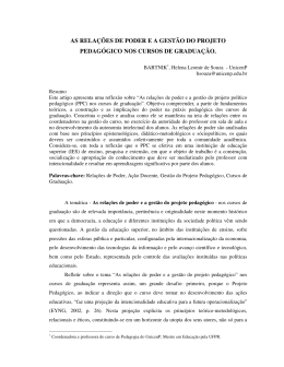 as relações de poder e a gestão do projeto pedagógico