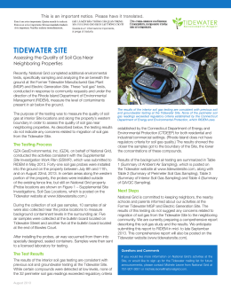 SAFETY AND SECURITY FIRST TidewaTeR SiTe