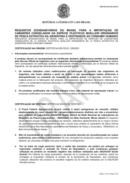 requisitos zoossanitários do brasil para importação de peixes