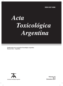 Acta Toxicológica Argentina - Asociación Toxicológica Argentina