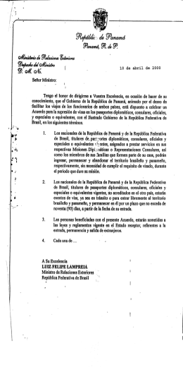 conocimiento, que ell Gobierno de la República de Panamá
