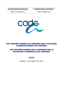 xiii reuni&atilde;o plen&aacute;ria da comiss&atilde;o para a aplica&ccedil;&atilde;o e