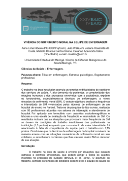 VIVÊNCIA DO SOFRIMENTO MORAL NA EQUIPE DE