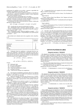 Despacho de nomea&ccedil;&atilde;o de j&uacute;ri - Instituto Polit&eacute;cnico de Lisboa