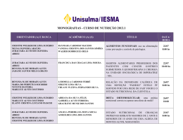 MONOGRAFIAS - CURSO DE NUTRI&Ccedil;&Atilde;O 2013.1