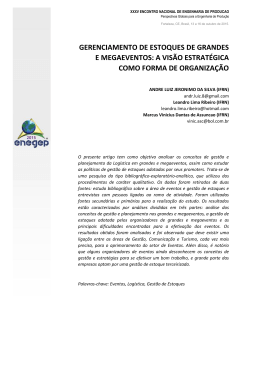 gerenciamento de estoques de grandes e megaeventos: a