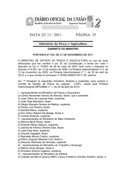 DATA 22/ 11 / 2011 P&Aacute;GINA: 35 - Minist&eacute;rio da Pesca e Aquicultura