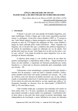 68. l&iacute;ngua brasileira de sinais: maior marca de identidade do surdo