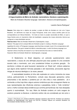 A l&iacute;ngua brasileira de M&aacute;rio de Andrade: nacionalismo, literatura e