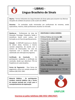 - LIBRAS - L&iacute;ngua Brasileira de Sinais