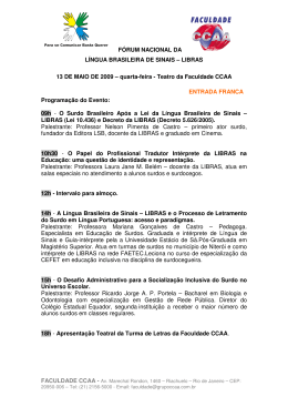 F&Oacute;RUM NACIONAL DA L&Iacute;NGUA BRASILEIRA DE SINAIS &ndash; LIBRAS